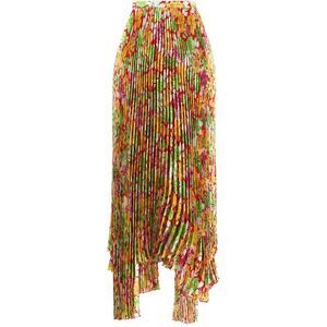 PLAN C Pleated Floral Print Maxi Skirt Women MULTICOLOR Skirts